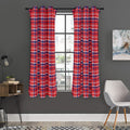 4th of July American Plaid Print Grommet Curtain Panels
