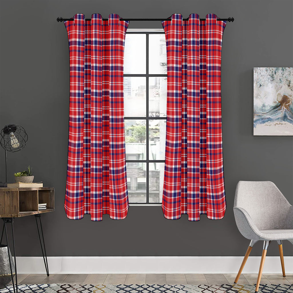 4th of July American Plaid Print Curtain