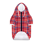 4th of July American Plaid Print Dog Zip Up Hoodie
