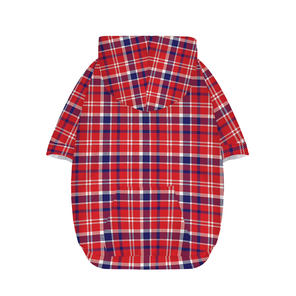 4th of July American Plaid Print Dog Zip Up Hoodie