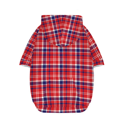 4th of July American Plaid Print Dog Zip Up Hoodie