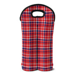 4th of July American Plaid Print Double Neoprene Wine Tote