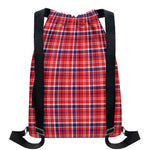 4th of July American Plaid Print Drawstring Backpack