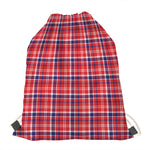 4th of July American Plaid Print Drawstring Bag
