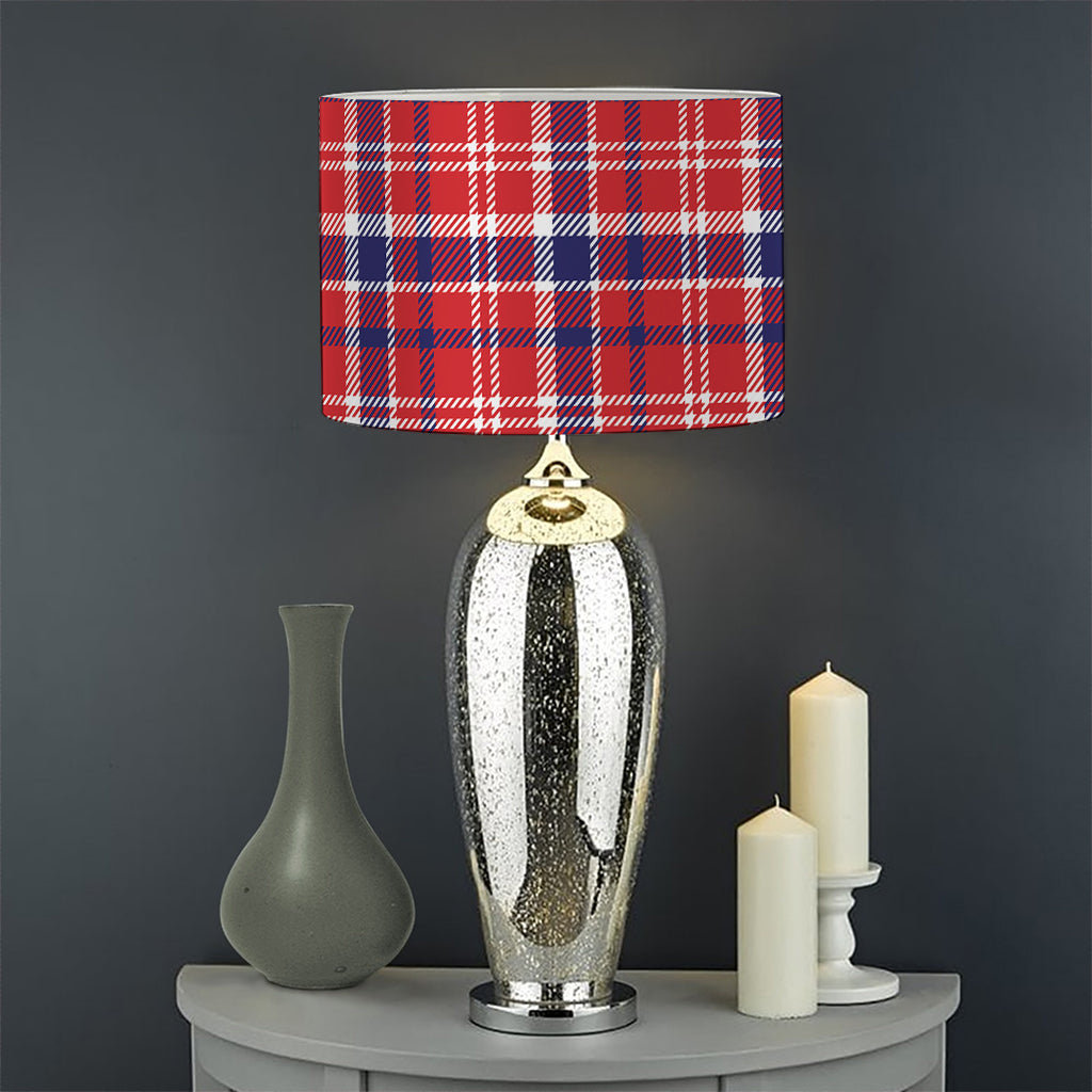 4th of July American Plaid Print Drum Lamp Shade