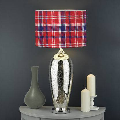 4th of July American Plaid Print Drum Lamp Shade