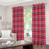 4th of July American Plaid Print Extra Wide Grommet Curtains