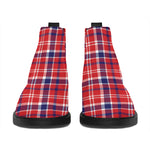 4th of July American Plaid Print Flat Ankle Boots