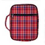 4th of July American Plaid Print Front Pocket Bible Bag