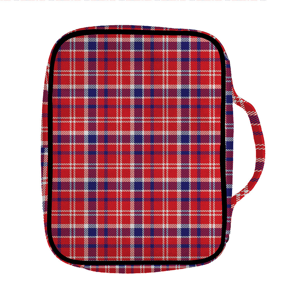 4th of July American Plaid Print Front Pocket Bible Bag