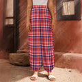 4th of July American Plaid Print Harem Pants