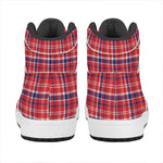 4th of July American Plaid Print High Top Leather Sneakers