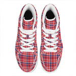 4th of July American Plaid Print High Top Leather Sneakers