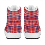 4th of July American Plaid Print High Top Leather Sneakers
