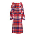 4th of July American Plaid Print Hooded Bathrobe