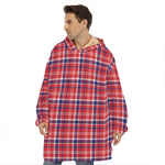 4th of July American Plaid Print Hoodie Blanket