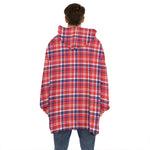 4th of July American Plaid Print Hoodie Blanket