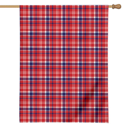 4th of July American Plaid Print House Flag