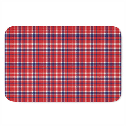 4th of July American Plaid Print Indoor Door Mat