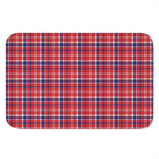 4th of July American Plaid Print Indoor Door Mat