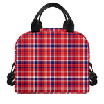 4th of July American Plaid Print Insulated Lunch Bag