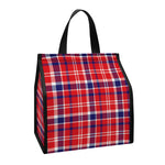 4th of July American Plaid Print Insulated Lunch Tote
