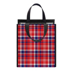 4th of July American Plaid Print Insulated Lunch Tote