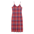 4th of July American Plaid Print Jersey Midi Cami Dress