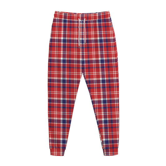 4th of July American Plaid Print Jogger Pants