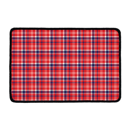 4th of July American Plaid Print Kitchen Mat