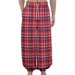4th of July American Plaid Print Lantern Pants