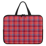 4th of July American Plaid Print Laptop Sleeve With Handle