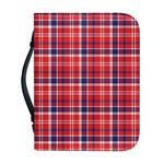 4th of July American Plaid Print Leather Bible Cover