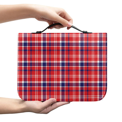 4th of July American Plaid Print Leather Bible Cover