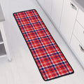 4th of July American Plaid Print Long Kitchen Mat