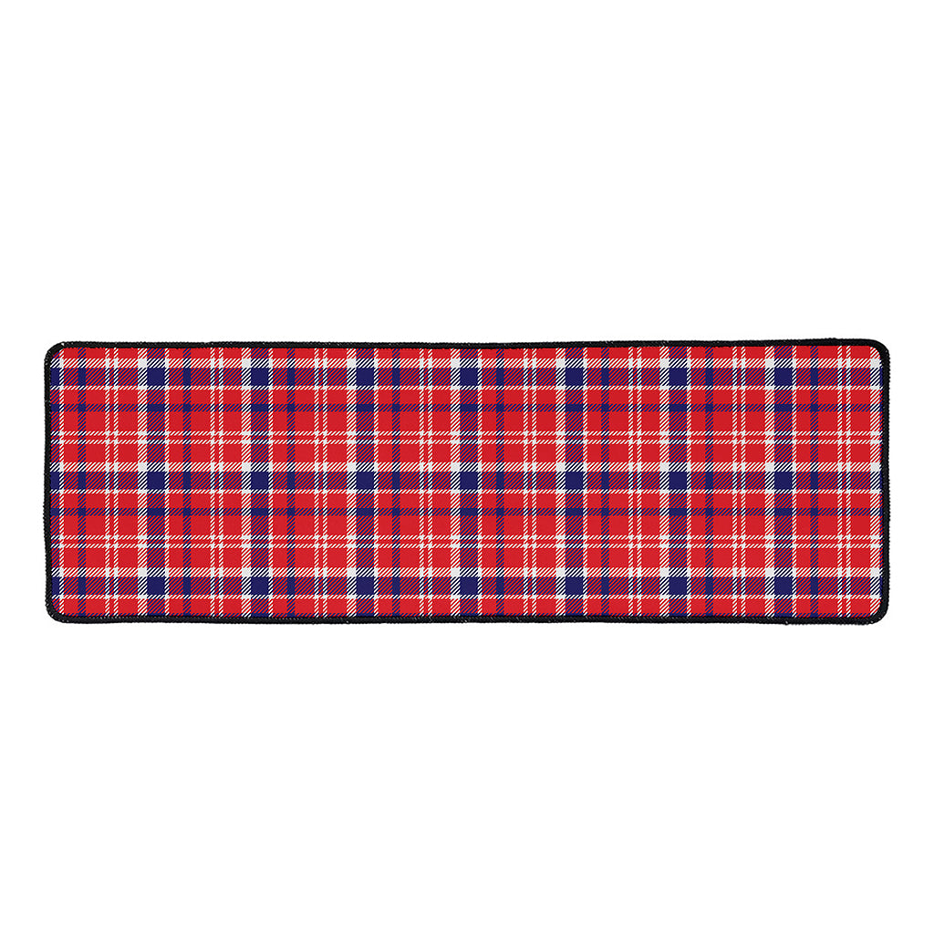 4th of July American Plaid Print Long Kitchen Mat