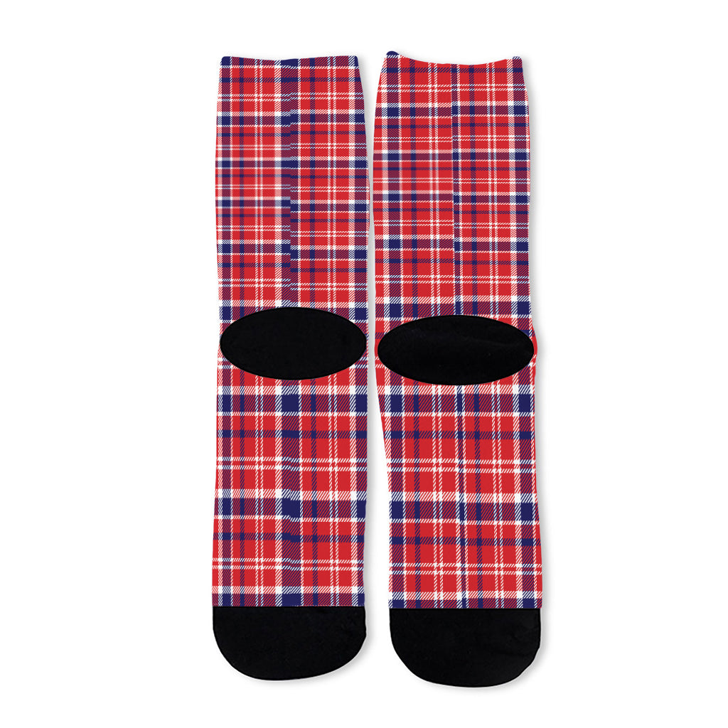 4th of July American Plaid Print Long Socks