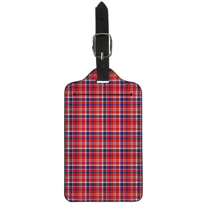 4th of July American Plaid Print Luggage Tag