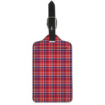 4th of July American Plaid Print Luggage Tag