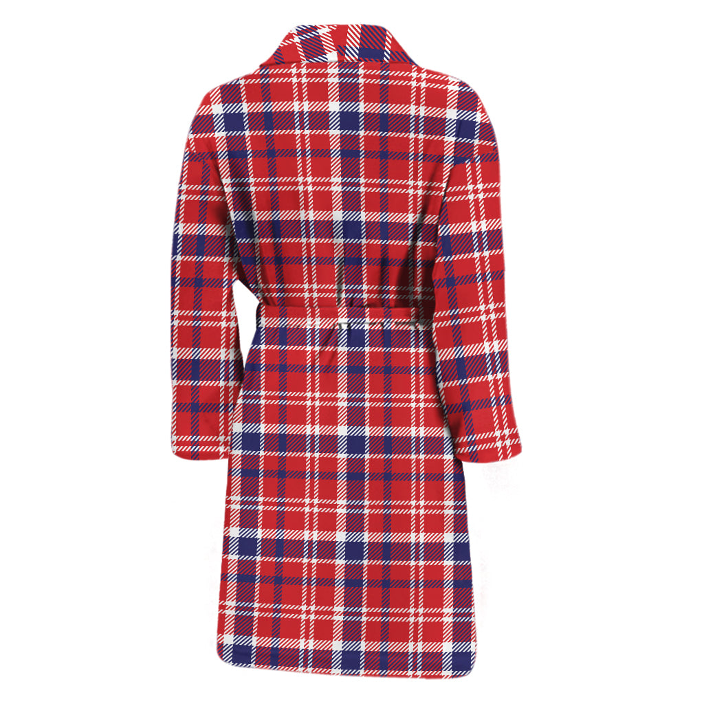 4th of July American Plaid Print Men's Bathrobe