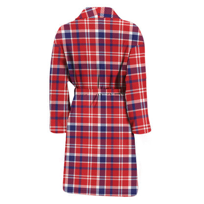 4th of July American Plaid Print Men's Bathrobe