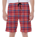 4th of July American Plaid Print Men's Beach Shorts