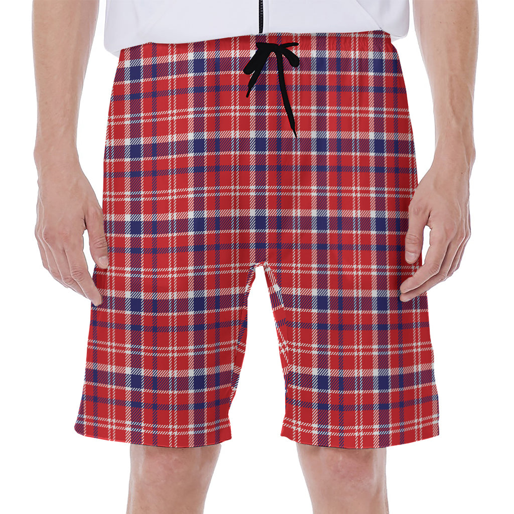4th of July American Plaid Print Men's Beach Shorts