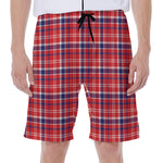 4th of July American Plaid Print Men's Beach Shorts
