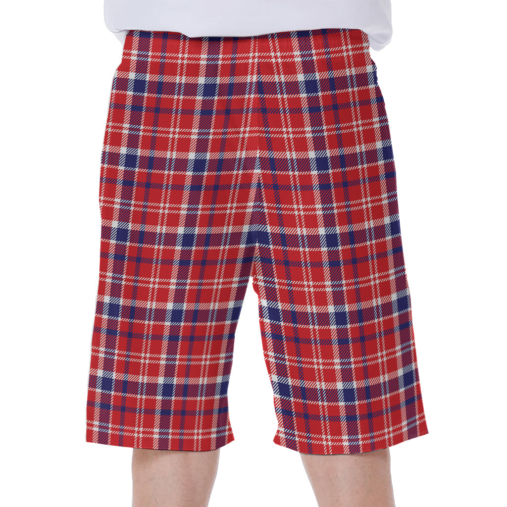 4th of July American Plaid Print Men's Beach Shorts