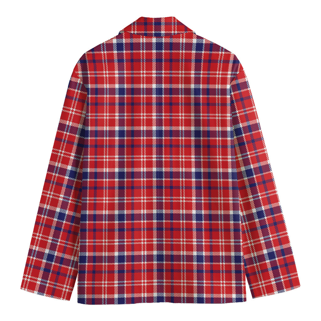 4th of July American Plaid Print Men's Blazer