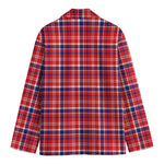 4th of July American Plaid Print Men's Blazer