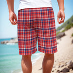 4th of July American Plaid Print Men's Cargo Shorts