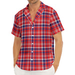4th of July American Plaid Print Men's Deep V-Neck Shirt