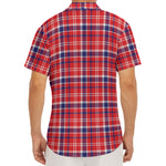 4th of July American Plaid Print Men's Deep V-Neck Shirt